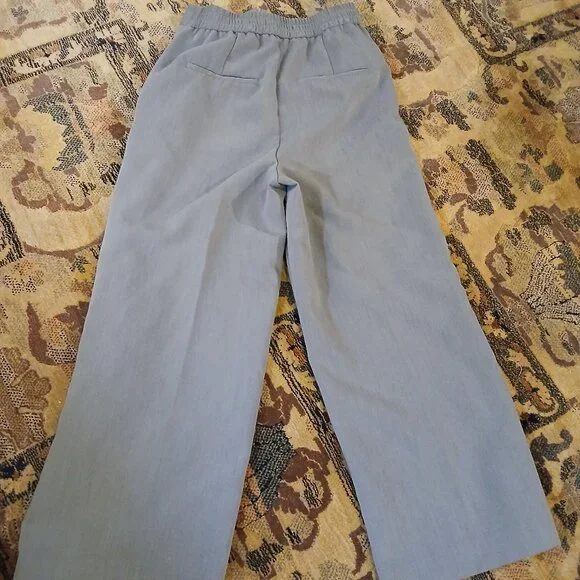 ZARA Gray High-Rise Wide Leg Dress Trousers XS - Picture 6 of 12